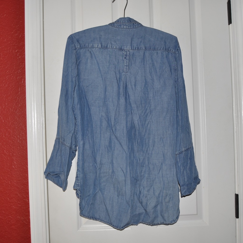 065 Anthropologie CLOTH & STONE Shirt Tail Button Down Shirt - Picture 4 of 8